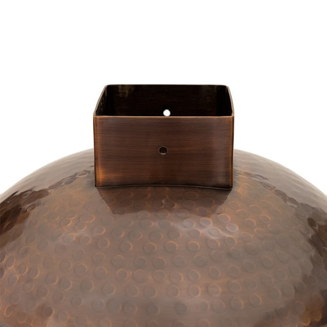 Copper Finish Hammered Metal Bird Bath for 4 x 4 Post