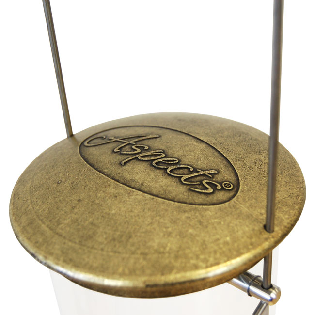 Big Tube Wild Bird Feeder, Antique Brass