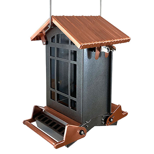 Audubon Copper Colored Top Chateau Squirrel Resistant Bird Feeder - BIRDLOVER