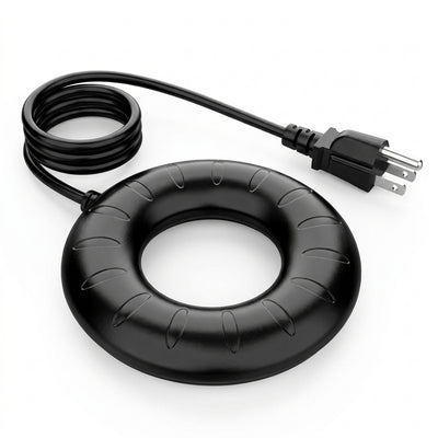 70W Cast Aluminum Ring Submersible Bird Bath Heater De-Icer 5.24 inch in Matte Black on pure white background - BIRDLOVER