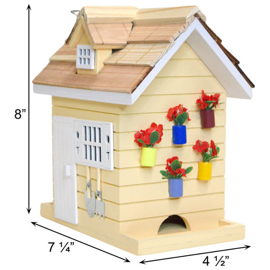 Potting Shed Bird Feeder, Rectangular, Yellow