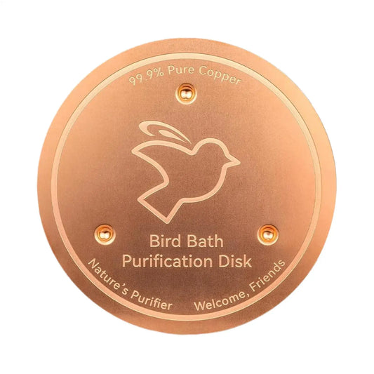 Copper Bird Bath Disk — Keeps Water Clear Without Chemicals