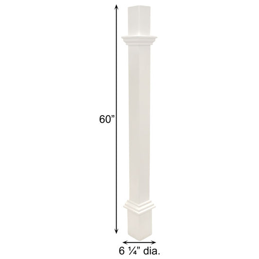 Decorative Mounting Post, White - 5' - BIRDLOVER