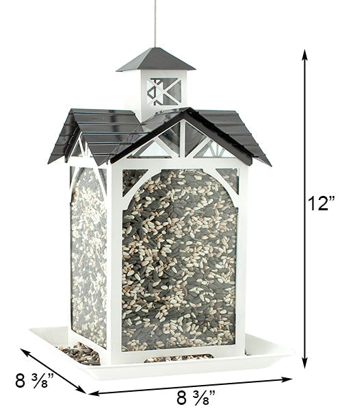 Modern Farmhouse Metal & Glass Stable Bird Feeder