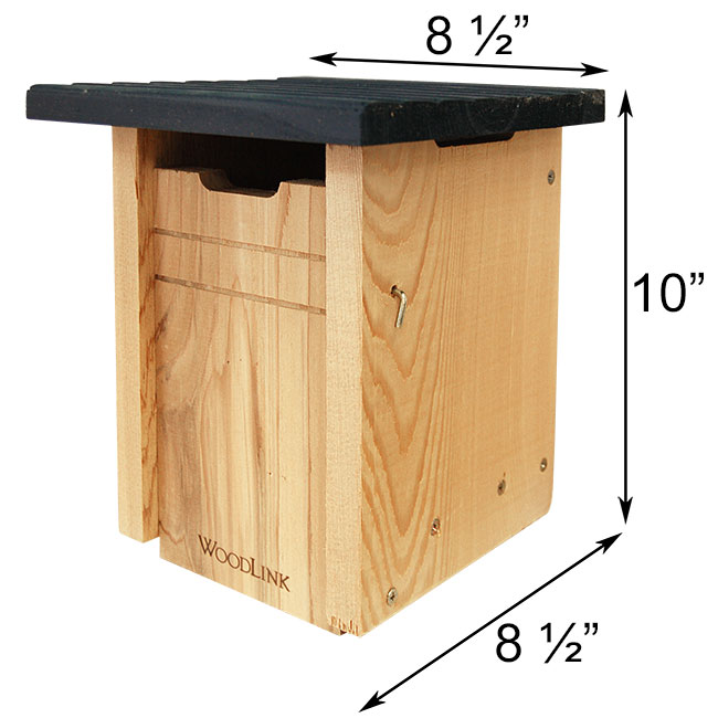 Cedar Swallow or Bluebird House with Blue Roof - BIRDLOVER