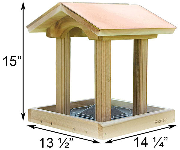 Coppertop Cedar Hopper Bird Feeder