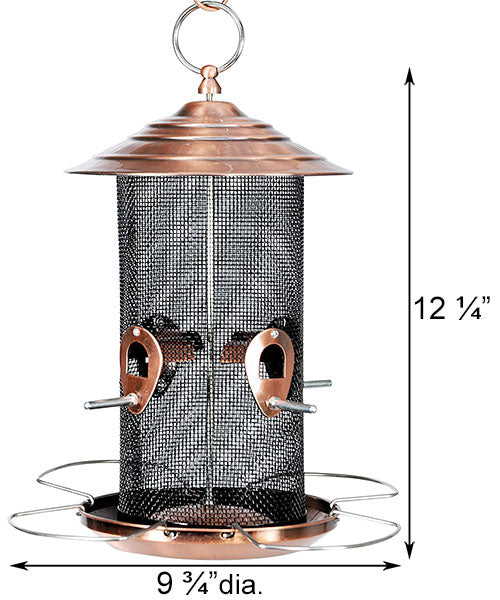 Copper Colored Mixed Seed Mesh Bird Feeder
