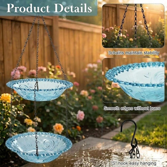 Hanging Solar Waterfall Bird Bath Fountain — Outdoor Hummingbird Feeder - BIRDLOVER