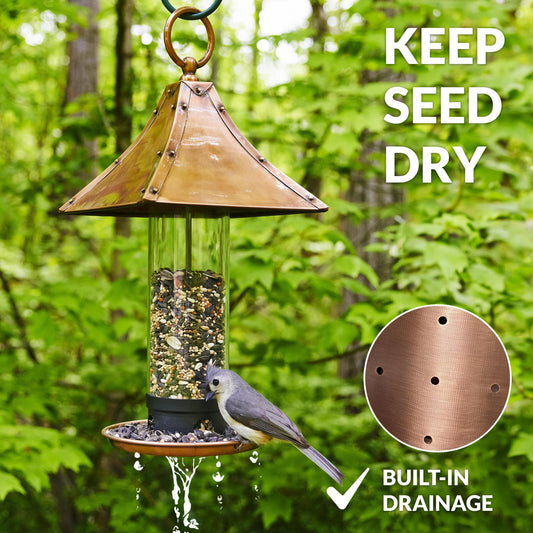 Pagoda Style Pure Copper Bird Feeder by Good Directions - BIRDLOVER
