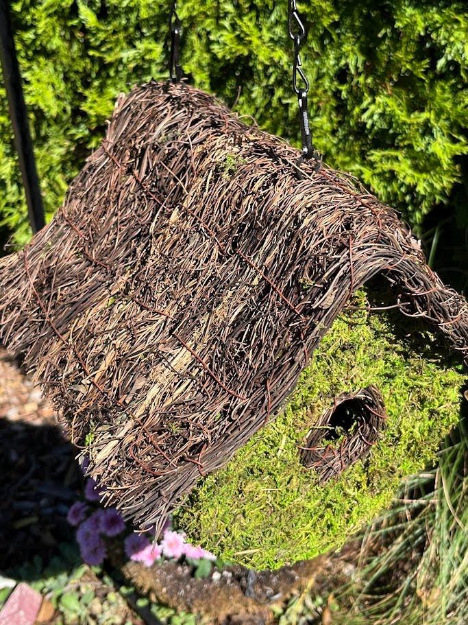 Natural Moss Birdhouse - Whimsical LOFT Design - BIRDLOVER