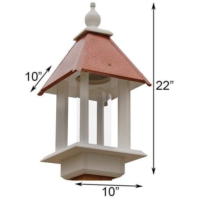 Pavilion Bird Feeder with Hammered Copper Colored Metal Roof