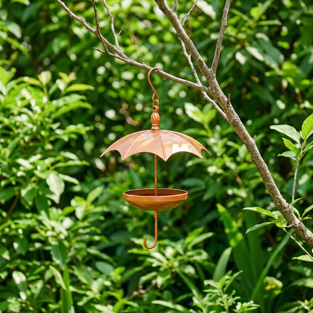 Umbrella Shaped Bird Feeder — Whimsical Garden Art Statue - BIRDLOVER