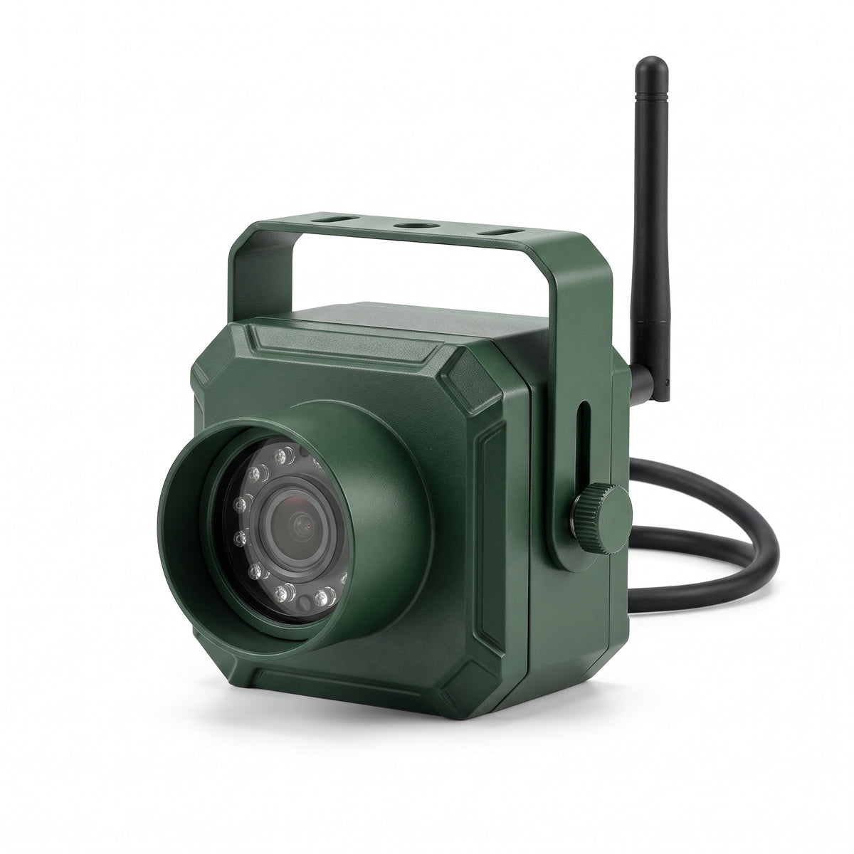 Wireless birdhouse camera with external antenna for nest box monitoring on a phone app