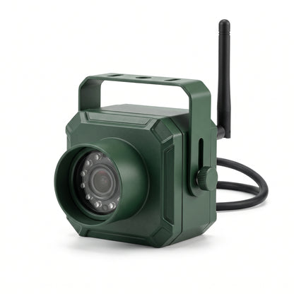 Wireless birdhouse camera with external antenna for nest box monitoring on a phone app