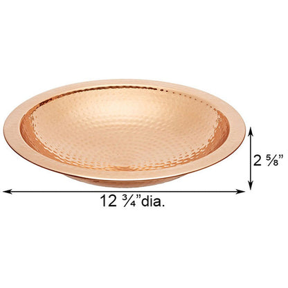 Hammered Copper Colored Metal Bird Bath