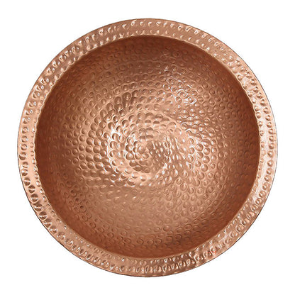 Hammered Solid Copper Bird Bath with Stake
