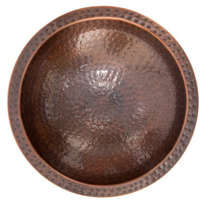 Copper Finish Hammered Extra Large Metal Bird Bath for 4 x 4 Post
