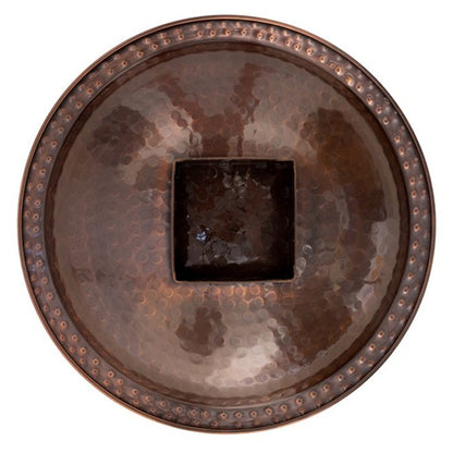 Copper Finish Hammered Metal Bird Bath for 4 x 4 Post