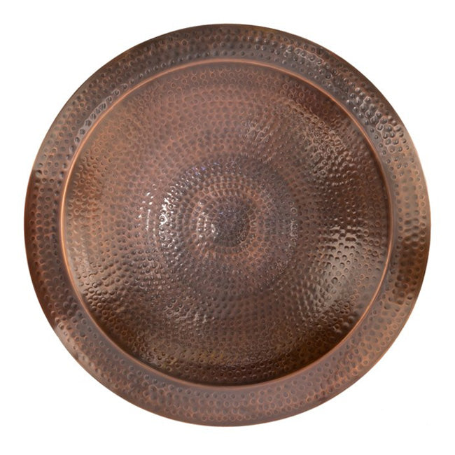 Copper Finish Hammered Extra Large Metal Bird Bath for 4 x 4 Post