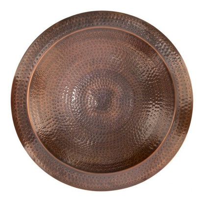 Copper Finish Hammered Extra Large Metal Bird Bath for 4 x 4 Post