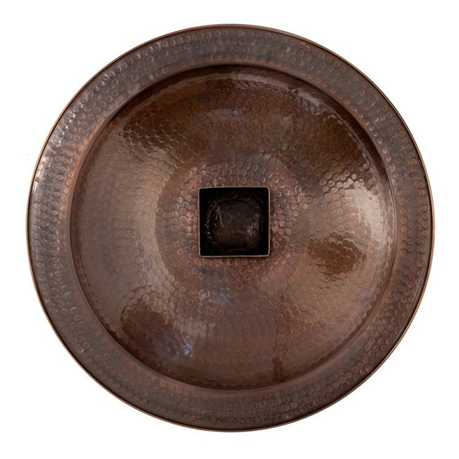 Copper Finish Hammered Extra Large Metal Bird Bath for 4 x 4 Post