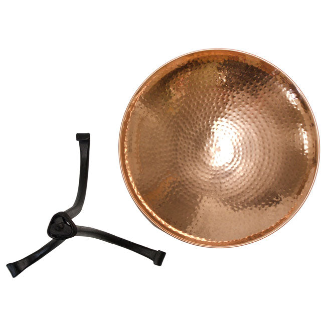 Copper Plated Metal Bird Bath with Tripod Stand