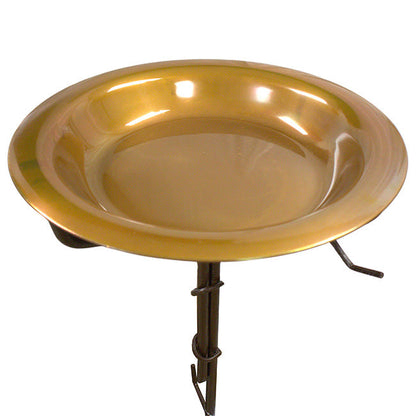 Solid Copper Bird Bath with Stake