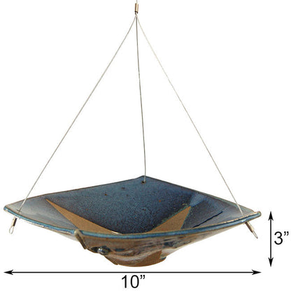 Anthony Stoneware Ceramic Bird Bath, Small, French Blue