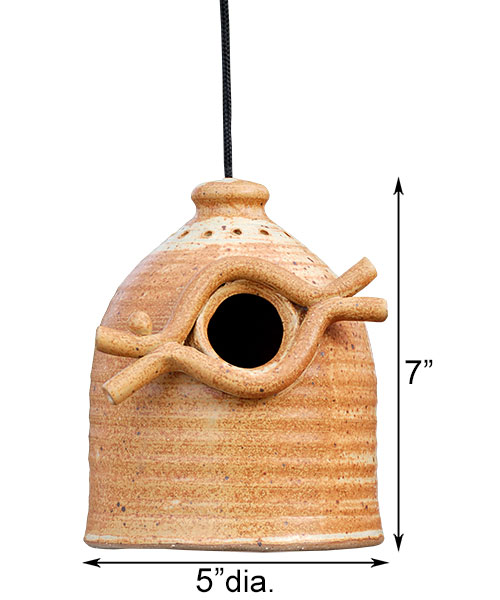 Anthony Stoneware Bird House, Medium, Butternut - BIRDLOVER