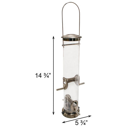 Seed Tube Wild Bird Feeder, Medium, Nickel