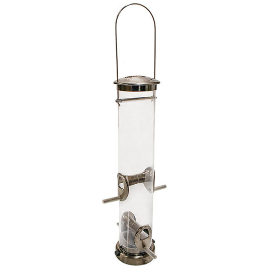 Seed Tube Wild Bird Feeder, Medium, Nickel - BIRDLOVER