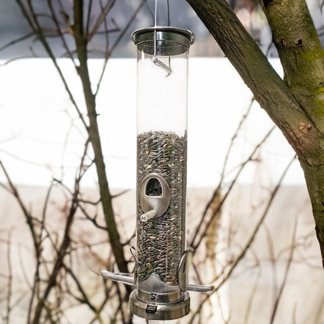 Seed Tube Wild Bird Feeder, Medium, Nickel