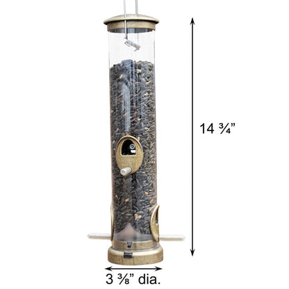 Seed Tube Wild Bird Feeder, Medium, Antique Brass