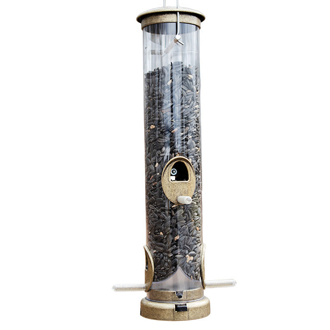Seed Tube Wild Bird Feeder, Medium, Antique Brass