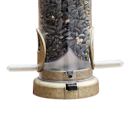 Seed Tube Wild Bird Feeder, Medium, Antique Brass