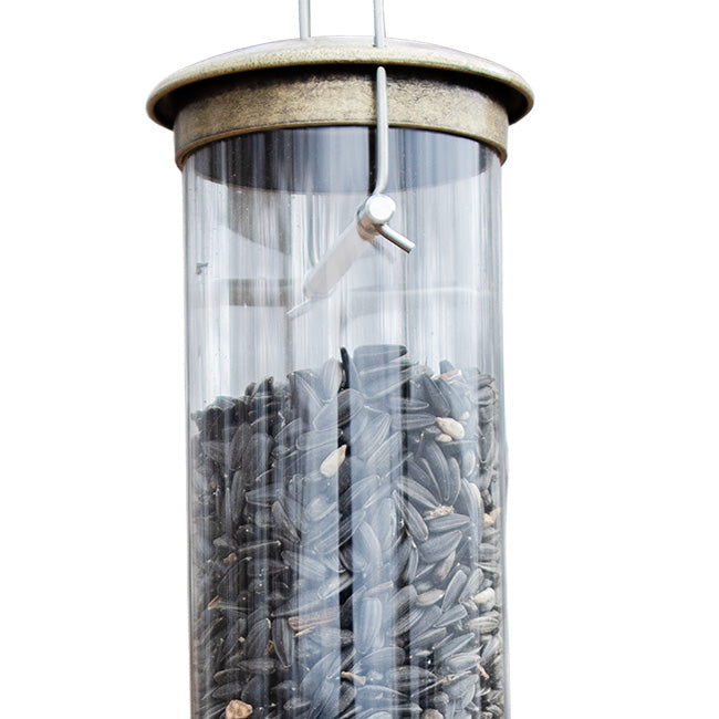 Seed Tube Wild Bird Feeder, Medium, Antique Brass