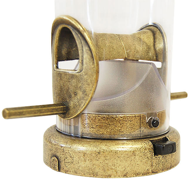 Seed Tube Wild Bird Feeder, Large, Antique Brass