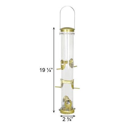 Seed Tube Wild Bird Feeder, Large, Antique Brass