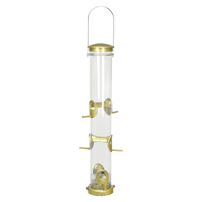 Seed Tube Wild Bird Feeder, Large, Antique Brass