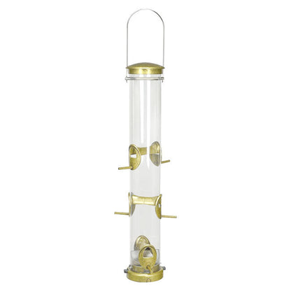 Seed Tube Wild Bird Feeder, Large, Antique Brass