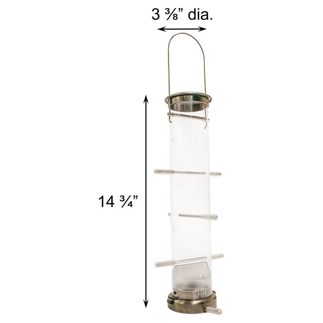 Seed Tube Wild Bird Feeder, Large, Antique Brass