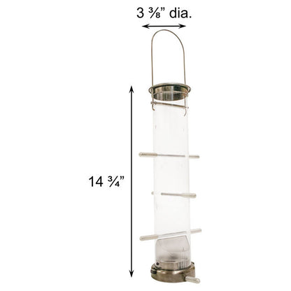 Seed Tube Wild Bird Feeder, Large, Antique Brass