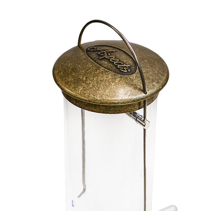 Thistle Tube Wild Bird Feeder, Large, Antique Brass