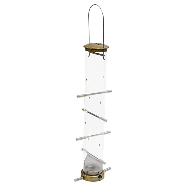 Thistle Tube Wild Bird Feeder, Large, Antique Brass