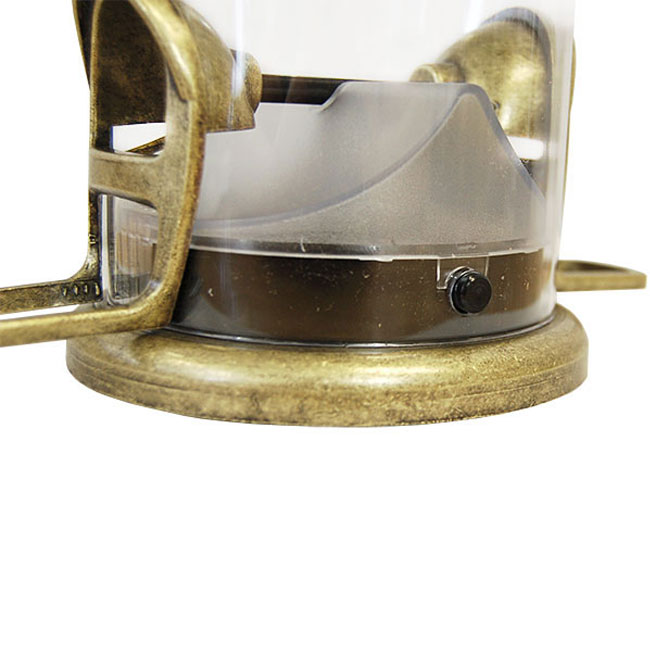 Big Tube Wild Bird Feeder, Antique Brass