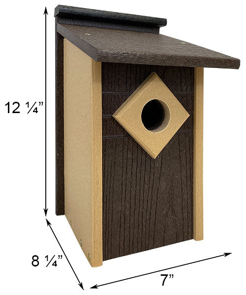 Audubon Contemporary Recycled Plastic Brown Bluebird House