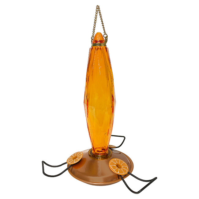 Audubon Amber Cut Glass Oriole Feeder