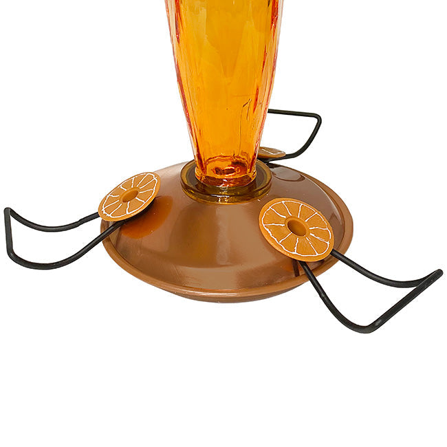 Audubon Amber Cut Glass Oriole Feeder
