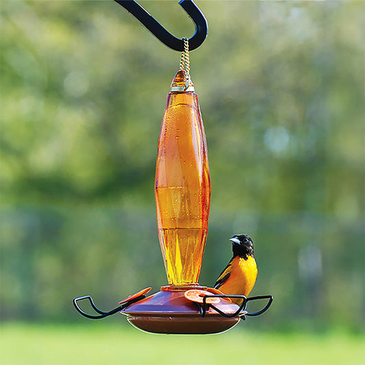 Audubon Amber Cut Glass Oriole Feeder - BIRDLOVER