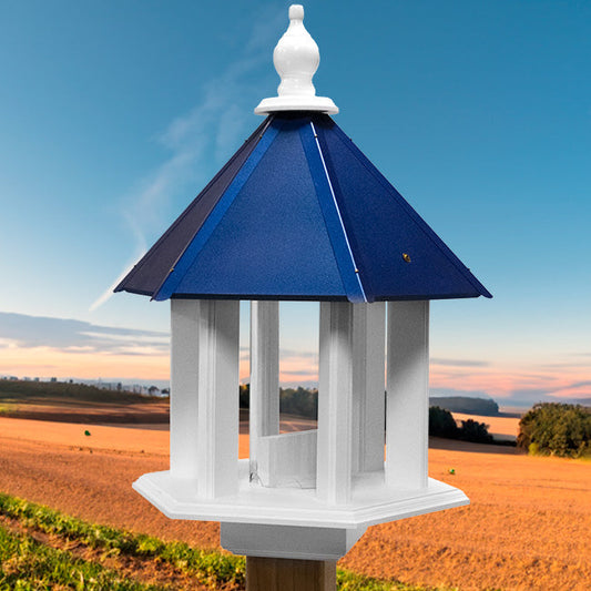 Azalea Bird Feeder with Cobalt Blue Roof - BIRDLOVER